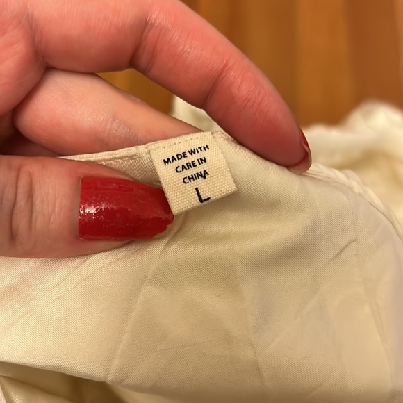 Doen ivory silk Cecelia dress selkie princess puff sleeves large - Picture 4 of 6